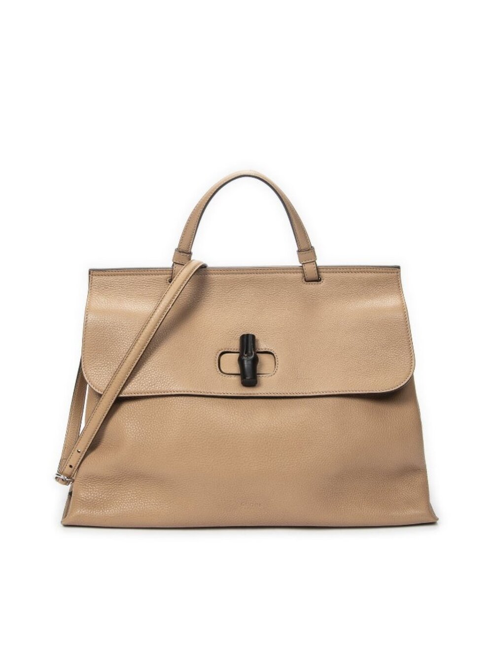 Gucci Large Daily Top Handle Beige Grain Calfskin Leather